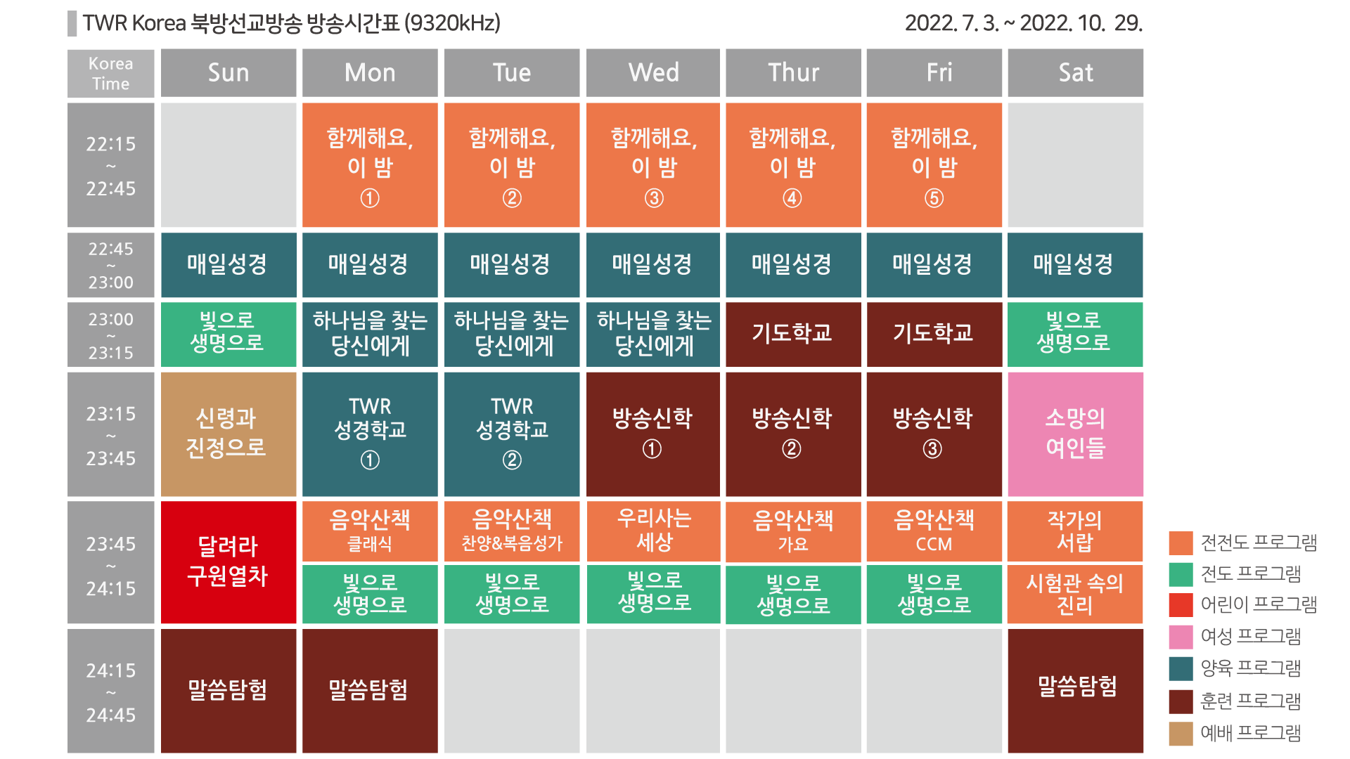 A22편성표