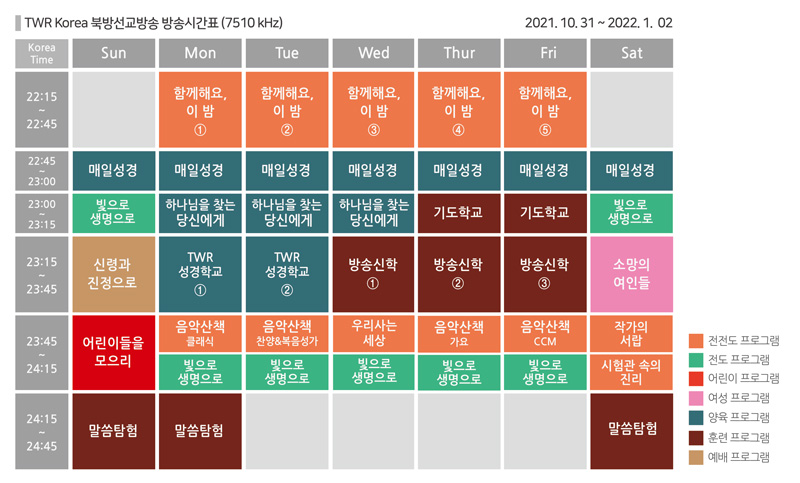 B21편성표